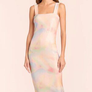 AMANDA UPRICHARD Anise Midi Dress in Micro Sequins Size Medium Brand New NWT